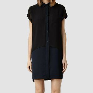 AllSaints Carolee Shirt Dress - Midnight/Black - S